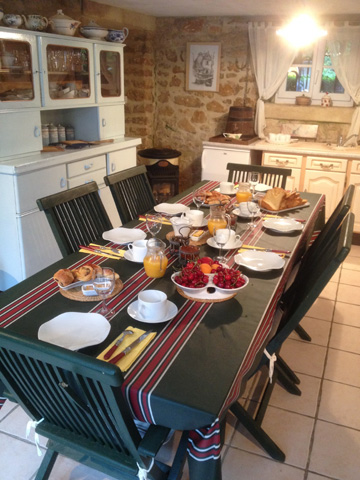 Breakfast served in the summer room